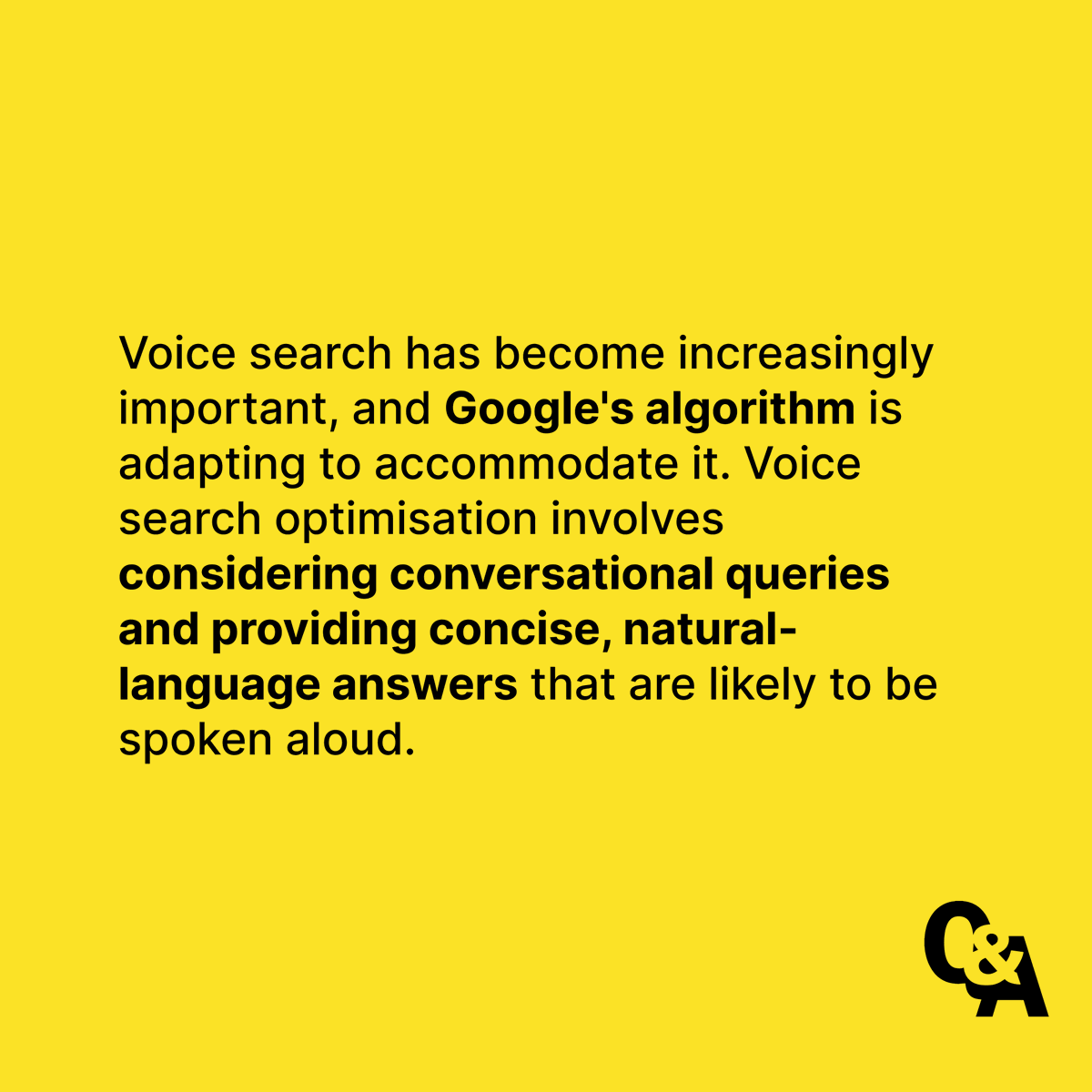 buzzonsocial's tweet image. Voice search is reshaping how users find information online, and Google's algorithm too has evolved to embrace it. That’s why, today it has become more important than ever to optimize your content for voice search. 
#VoiceSearchSEO #VoiceSearch #GooglesAlgorithm #BuzzonQandA #SEO