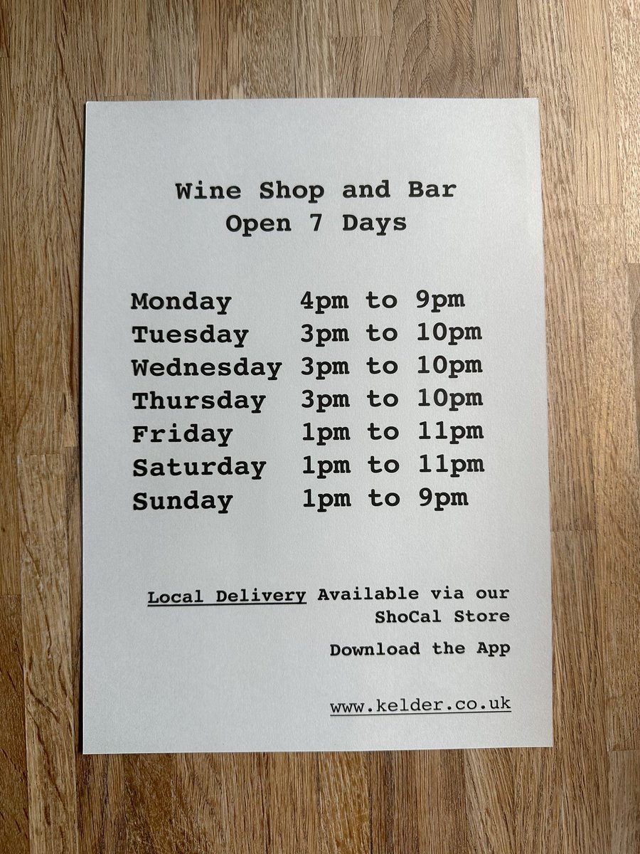 Now open Monday from 4pm

#wineoclock #Monday #urmston <a href="/IndieUrmston/">Indie Urmston</a> <a href="/yoururmston/">𝑌𝑜𝑢𝑟 Urmston</a>