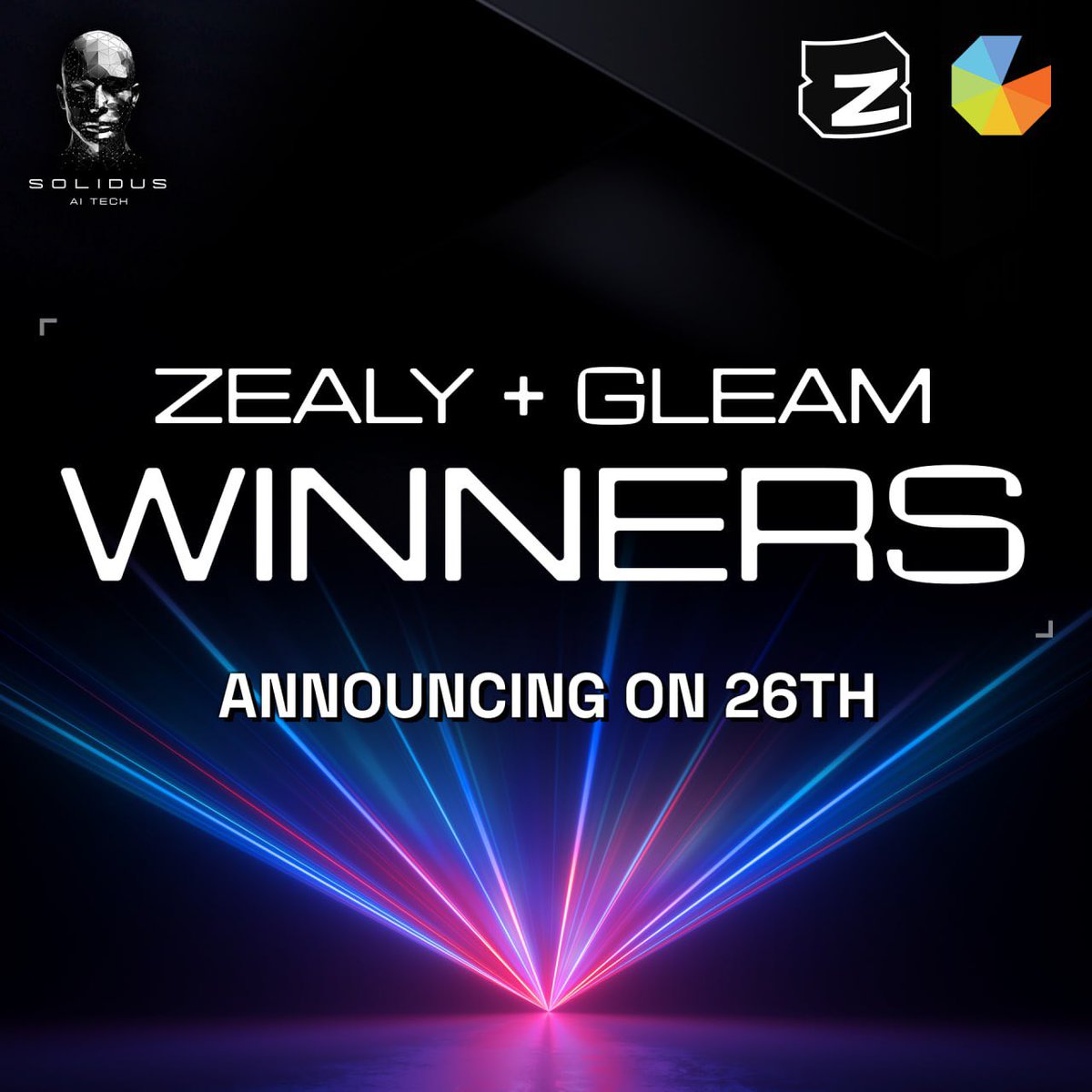 📣 Zealy &amp; Gleam: Winners Announcement on Sept 26 🏆

🤖 The countdown begins! Winners for our Zealy and Gleam competitions will be unveiled on September 26. Don't miss the excitement—stay tuned! 🎉