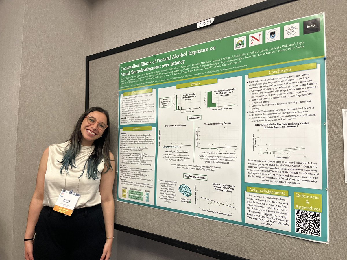 emma_margolis's tweet image. Really enjoyed presenting my poster on effects of #prenatalalcoholexposure on visual neurodevelopment over infancy at #flux2023 earlier this week. If you missed it, come by tomorrow to poster 2-B-10 at #FITNG2023 and I will be presenting again! 👶🏻🧠‼️ #babybrains #eeg #FASD