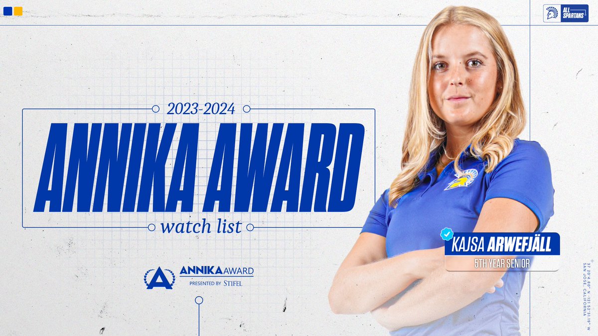 Congrats @KArwefjall Named to the 2023-24 Preseason @TheAnnikaAward Watch List All the details - bit.ly/488QRwe #AllSpartans