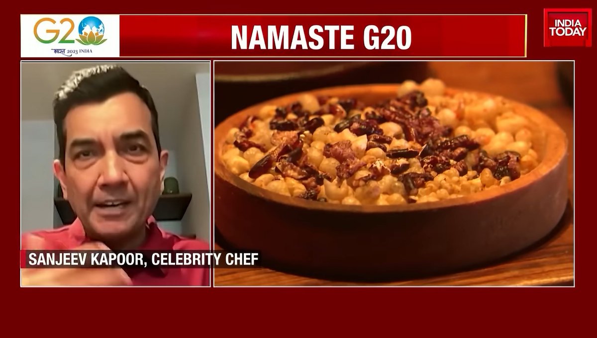 SanjeevKapoor's tweet photo. Here's what happened at President of India G20 Dinner.
A story of unity through taste as India shows its diverse cultures, customs and celebrates Millets.
Watch my interview with IndianToday here.
https://t.co/wHAHhUs6Ky
#MilletKhazana #SanjeevKapoor
#365DaysOfMillets #MilletwithSK #ThisYearMillets #YearOfMillets #WorldOnMillets #IndiaOnMillets #IYOM2023 #Millet #milletrecipes #g20 #G20Dinner #G20summit