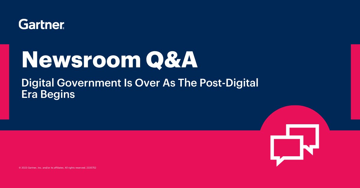 Digital is no longer a qualifier for how governments deliver services - mission outcomes is all that counts. At Gartner IT Symposium/Xpo today, Dean Lacheca shared how CIOs can navigate post-digital government. Learn more: gtnr.it/3Rmatr3 #GartnerSYM #GovernmentCIO #CIO