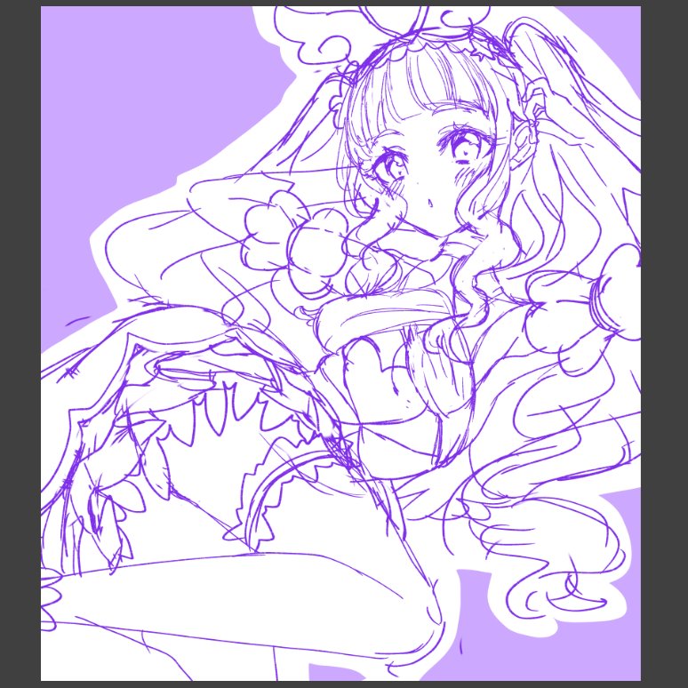 色紙のラフ🎨 どっちの表情にしようかな???