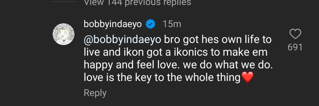 this is bobby now saying ikon and hanbin have different paths now and i hope everyone respects that but bobby still very much loves and treats hanbin as his brother