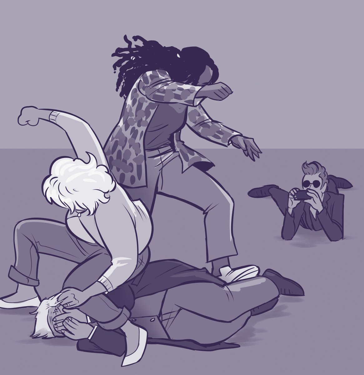 EnaBuns's tweet photo. You know what they say, talk shit and refuse to acknowledge your problematic regime, all while breaking the hearts of two babes meant for one another, get hit 🥊🥊
#GoodOmens #GoodOmensFanArt #aziracrow #archangels #MaggieandNina https://t.co/m3EaIdjTuO