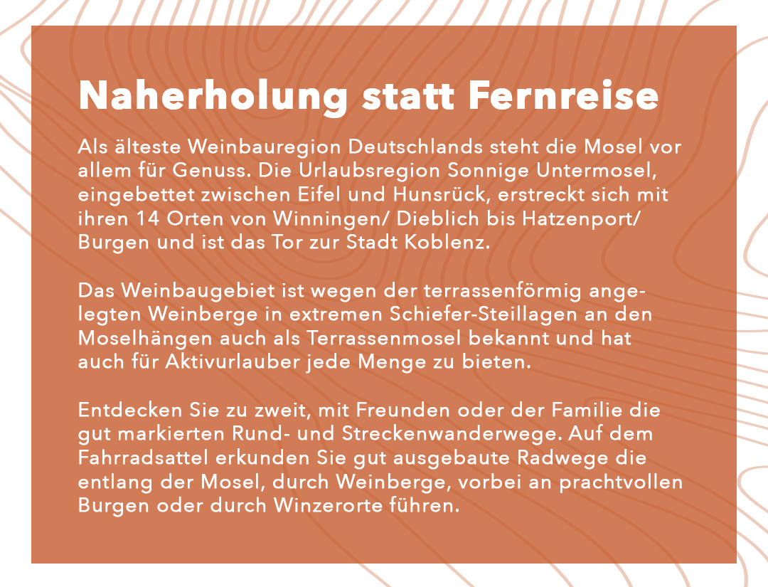 wildganz_com's tweet photo. Ganz wild auf #sonnigeuntermosel

Als älteste #Weinbauregion Deutschlands steht die #Mosel vor allem für #Genuss. #Entdecken Sie zu zweit, mit #Freunden oder der #Familie die gut markierten Rund- und Streckenwanderwege. 

https://t.co/ybIs3TK6Nc

#wandern #radfahren #wanderlust https://t.co/tHgw5sYDTy