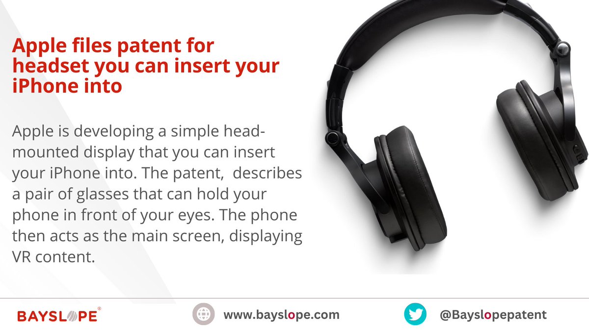 Bayslopepatent's tweet photo. #Apple to develop #headset that can hold the #iPhone in front of the eyes.
#applenews #Appleofmyeye #iphonetech #technology #TechnologyNews #techtwitter #TechTrends #techno #TechNews #TECH4ALL #innovation #development #patent #intellectualproperty #LatestNews #Latest #UPDATE https://t.co/C1sKZ2BR6x