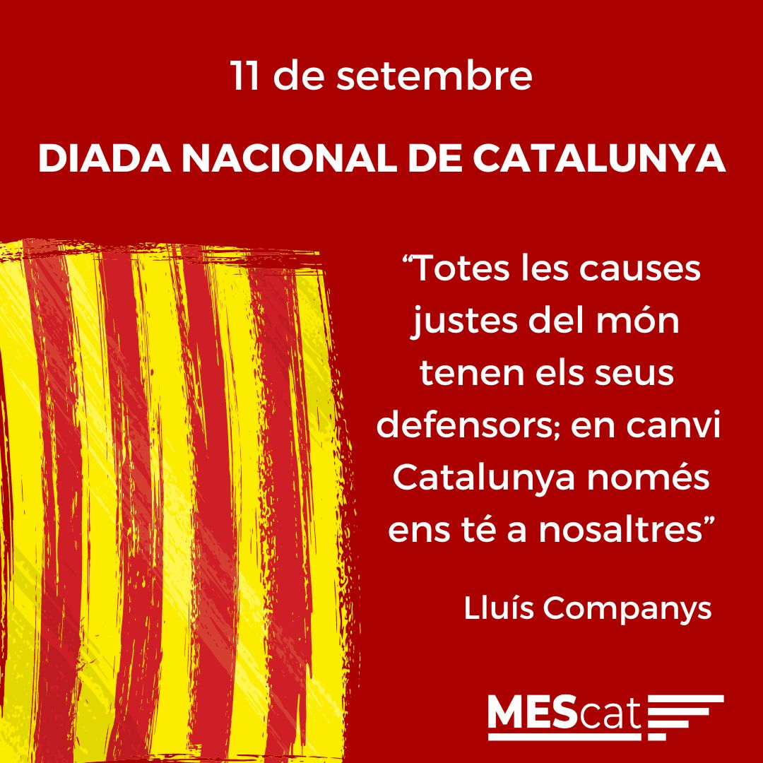 MovEsquerresCat's tweet photo. "Totes les causes justes del món tenen els seus defensors; en canvi, Catalunya només ens té a nosaltres" - Lluís Companys
Defensem-nos i mobilitzem-nos per demostrar al món sencer que no ens rendirem fins a aconseguir una Catalunya lliure.
#11S #Diada2023 #MEScatDiada23 https://t.co/fDbpS1fClm