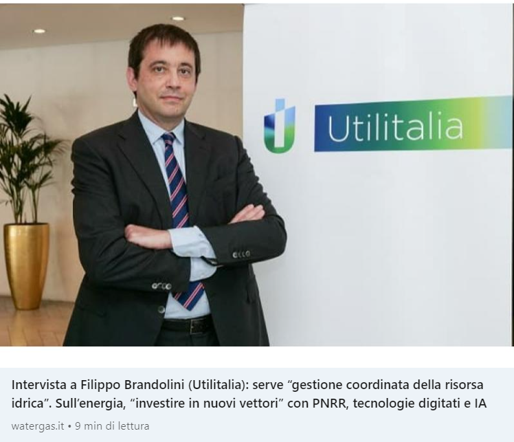 UTILITALIA's tweet photo. Dall’innovazione tecnologica ai fondi del PNRR, dal nuovo regolamento sul riuso delle acque reflue al dl Siccità. Leggete l'intervista a Filippo Brandolini su #WaterGas.it 👉https://t.co/wcYfatCjRS https://t.co/27ue1ZMNsC