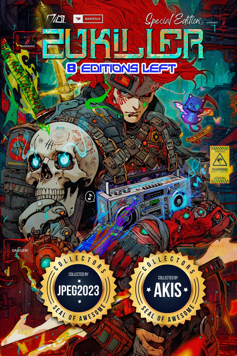 nidzartt's tweet image. GM Hunters ☀️ "ZUKI KILLER " UPDATE⚔️

BIG SHOUTOUT TO THE BEASTS @jpeg2023
@Akis_NFTs for picking up the first 2 editions. Thanks alot for believing in my art. Love you guys❤️‍🔥

ONLY 8 EDITIONS LEFT 🔥 GAS IS LOW LFG! app.manifold.xyz/c/zukiller

#ETH #ETHNFTs #NFTCommunity