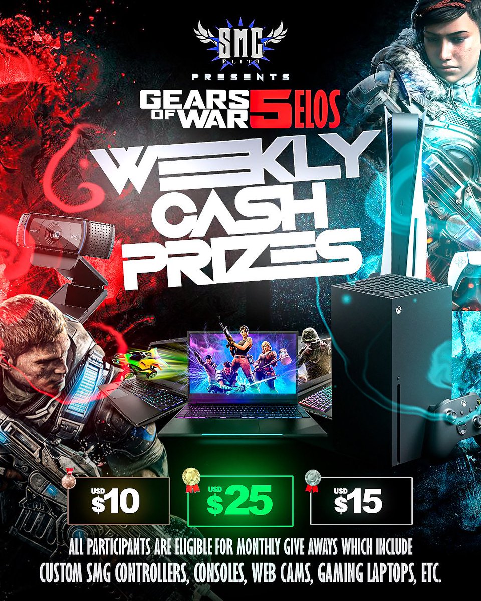 Gears5_iQ_God's tweet image. SMG ELITE #Gears5 #Elos start tomorrow at 3pm !!! Join discord for registration 

discord.gg/54v7KqvS