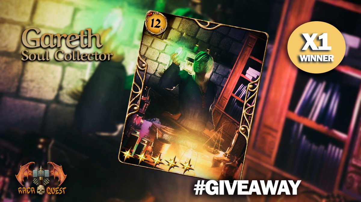 RadaQuestTCG's tweet photo. ✨The final round is about to wrap up, but there's still time to showcase your skills to all players. Win a Gareth and maximize your loot!

1) Follow @RadaQuestTCG 
2) Like, RT &amp; tag 2 friends        
3) Comment WAX address

BONUS Show off victory of the day in the comments. https://t.co/FDMSH7lXuK