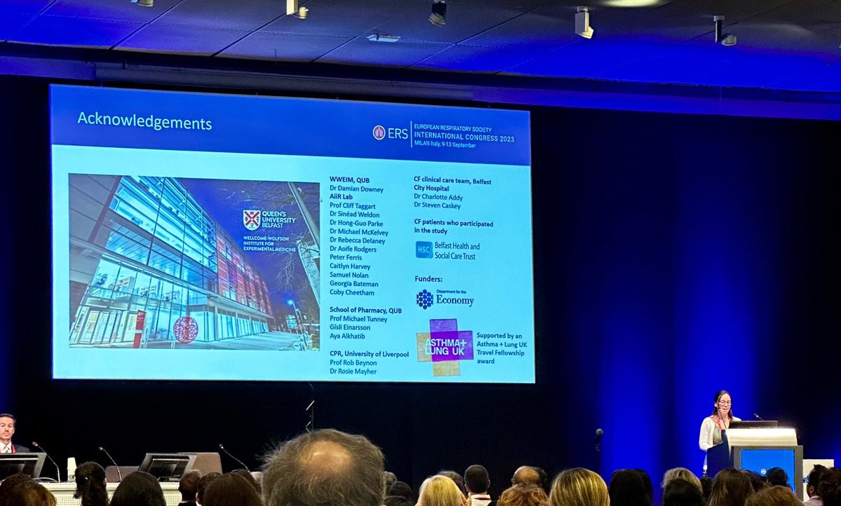 aluk_research's tweet image. .@ClaireH07995101, another one of our Travel Award winners, presented her research on the factors linked to frequent exacerbations in people living with cystic fibrosis. #ERSCongress