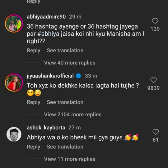 BollySpy's tweet photo. XYZ is the talk of the town these days, and now #AbhishekMalhan refers to #JiyaShankar as XYZ. Jiya's funny response is, "Toh XYZ Ko Dekhke Kaisa Lagta hai tujhe" 😂 #AbhiYa https://t.co/vKKHa9U9Mb