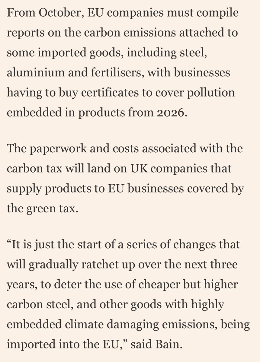 There’s also the coming joy of carbon border taxes which will mean UK biz providing EU importers with compliance documents — more friction per BCC’s @William_Bain Flint Global’s @SamuelMarcLowe and EY’s @GeorgeMRiddell 2/2