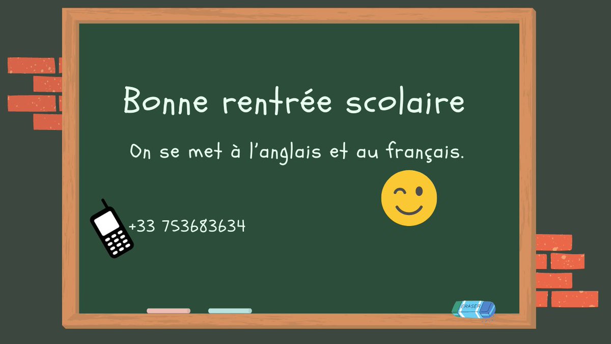 DanielleSagang's tweet photo. Pour ceux et celles qui commencent aujourd'hui 😊
#rentreescolaire #coursanglais #coursfrançais https://t.co/jmedyIYp7b