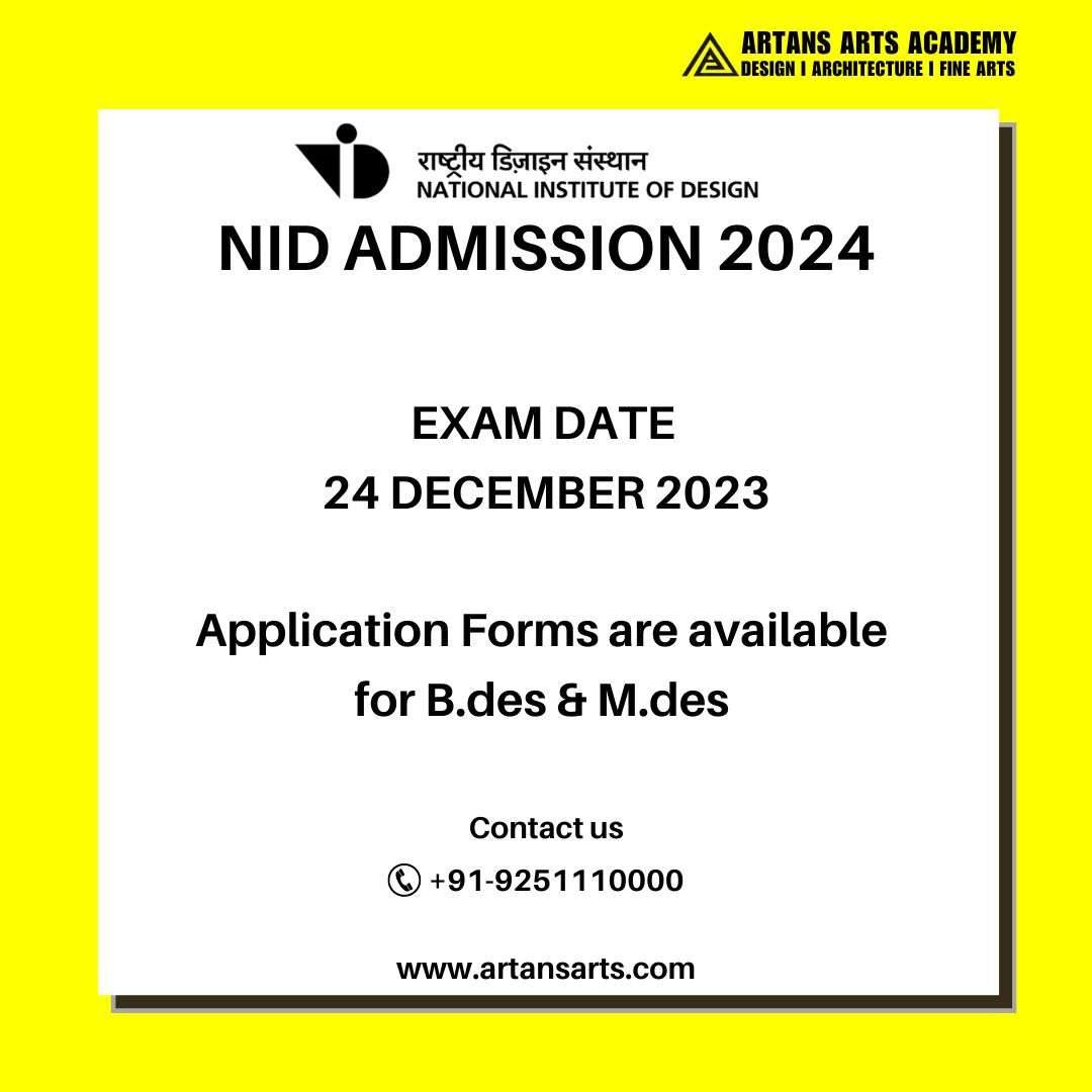 Nid Admissions 2024-25 for B.Des. & M.Des. is now open.
@nid_india
@nidindia

For more information👇
admissions.nid.edu

#nid #nidapplication #nationalinstituteofdesign #nidexam #bdesign #mdesign #nidapplicationform #nidindia #designinstitute #ApplyNow #nidadmissionform
