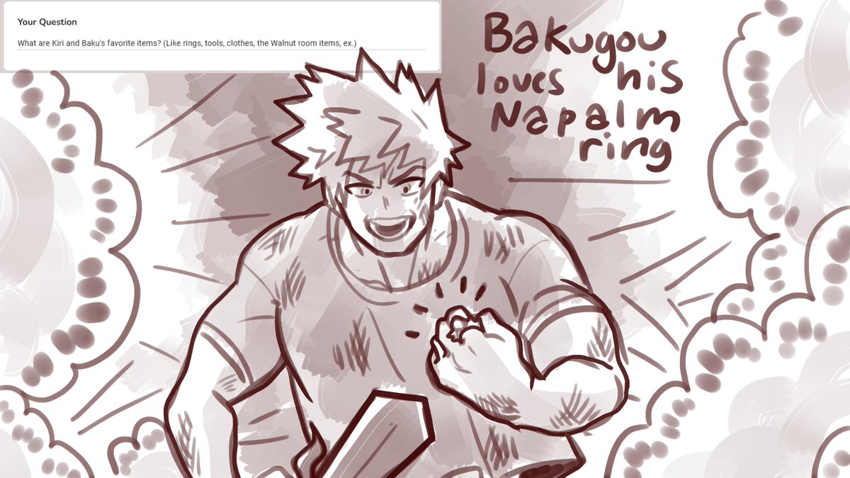 AskMHV's tweet photo. Question 10 - What are Kiri and Baku's favorite items? https://t.co/qjcQDtIaCO