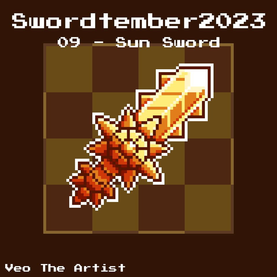 Veo_The_Artist's tweet photo. Swordtember2023 - 09 & 10 - Sun & Moon Sword.
#swordtember #swordtember2023 #sunsword #moonsword #pixelart https://t.co/EWZffFkLLA