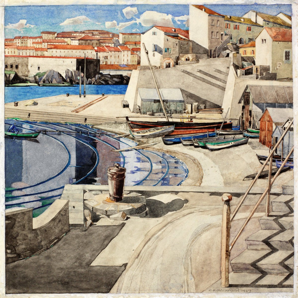 MenschOhneMusil's tweet photo. The Little Bay, Port Vendres Charles Rennie Mackintosh. 1927. https://t.co/Iikd1R1vW8