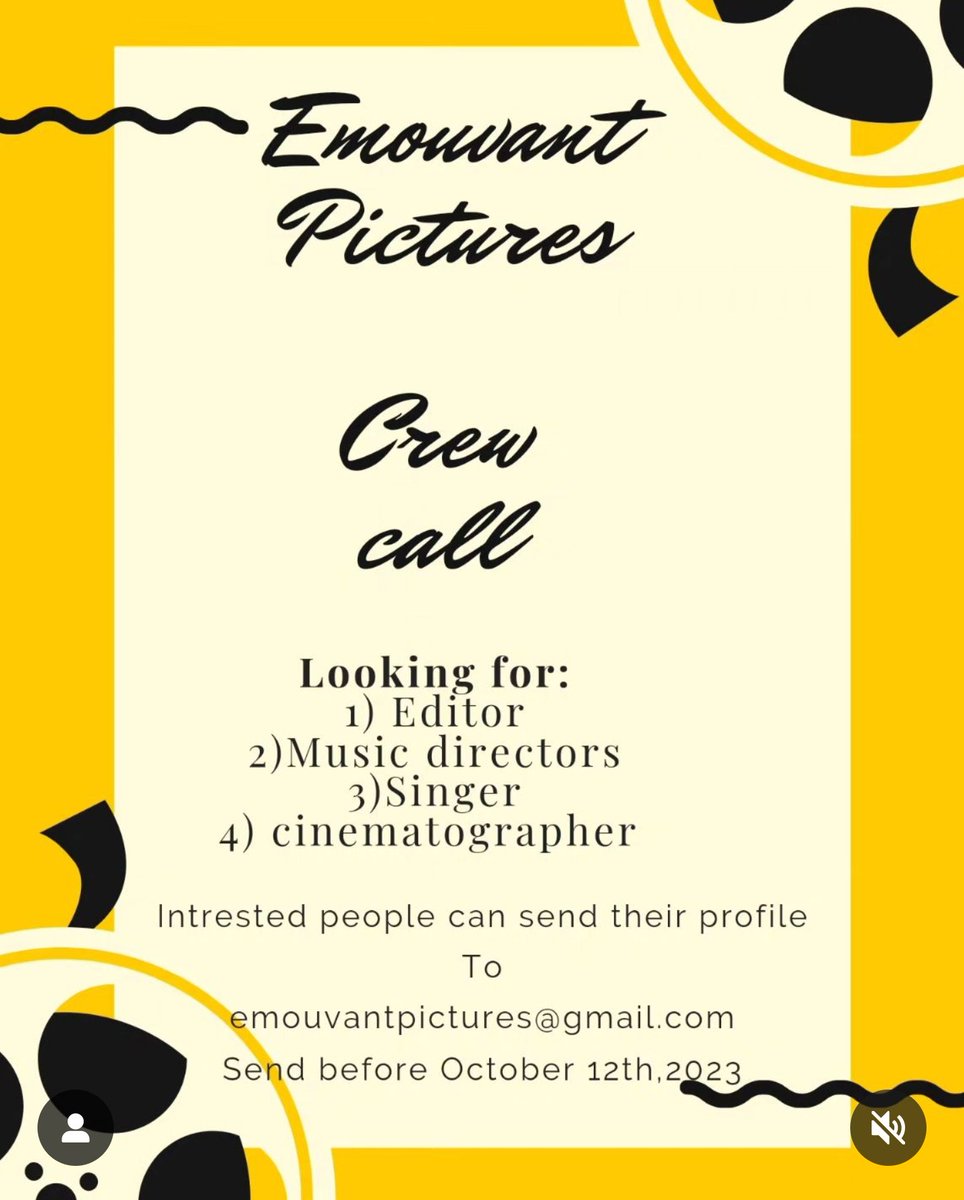 CallingCNC's tweet photo. Crew call for a Telugu movie 🍿

#castingcall #crew #castingdirector https://t.co/4trg1ehx0f