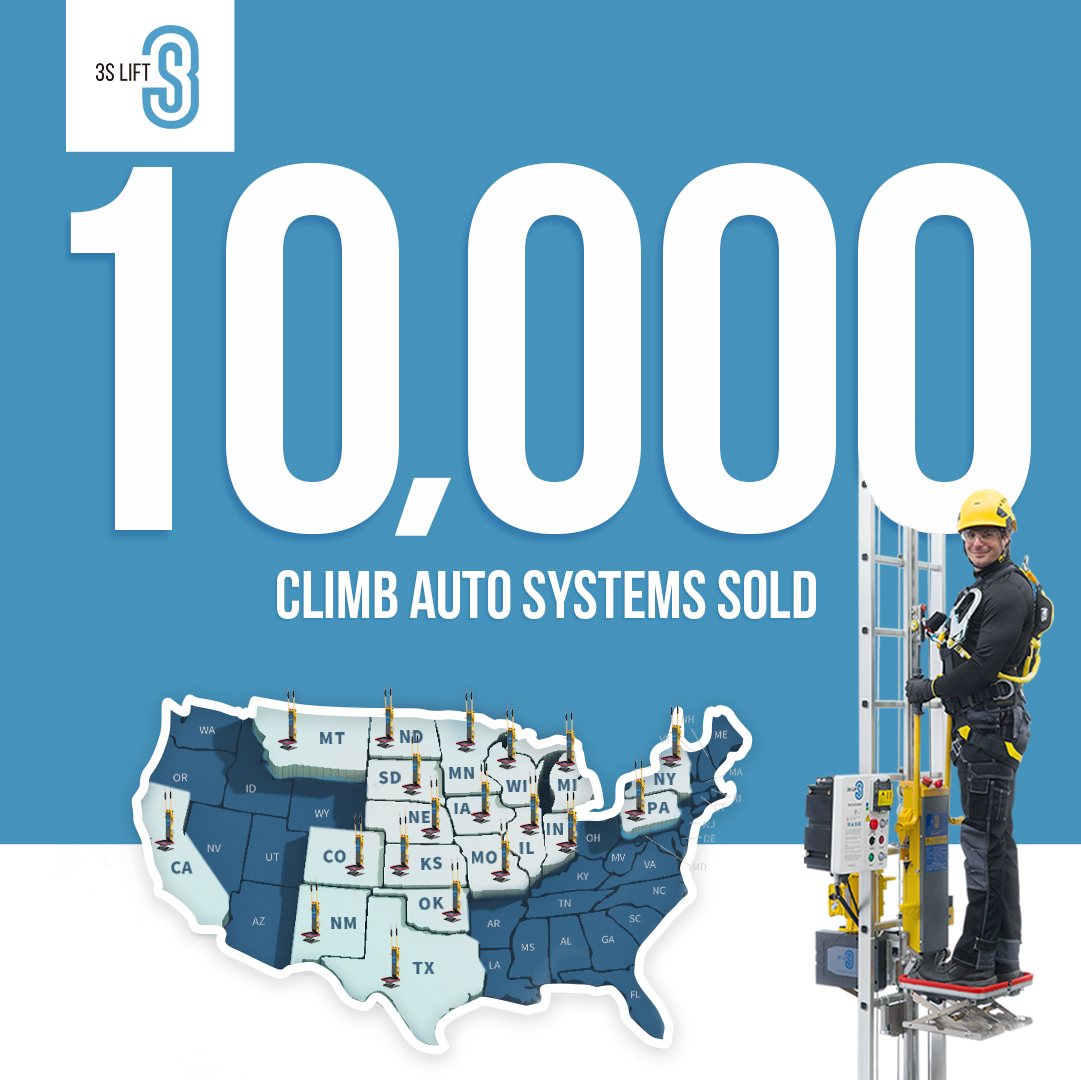 3sLift's tweet photo. 3S LIFT would like to express our gratitude to our customers across North America as we are humbled to mark the milestone of 10,000 Climb Auto Systems sold in the United States and Canada.
#windenergy #windturbine #windturbinetechnician #windpower #windfarm #RenewableEnergy https://t.co/7mGgWZVxpV