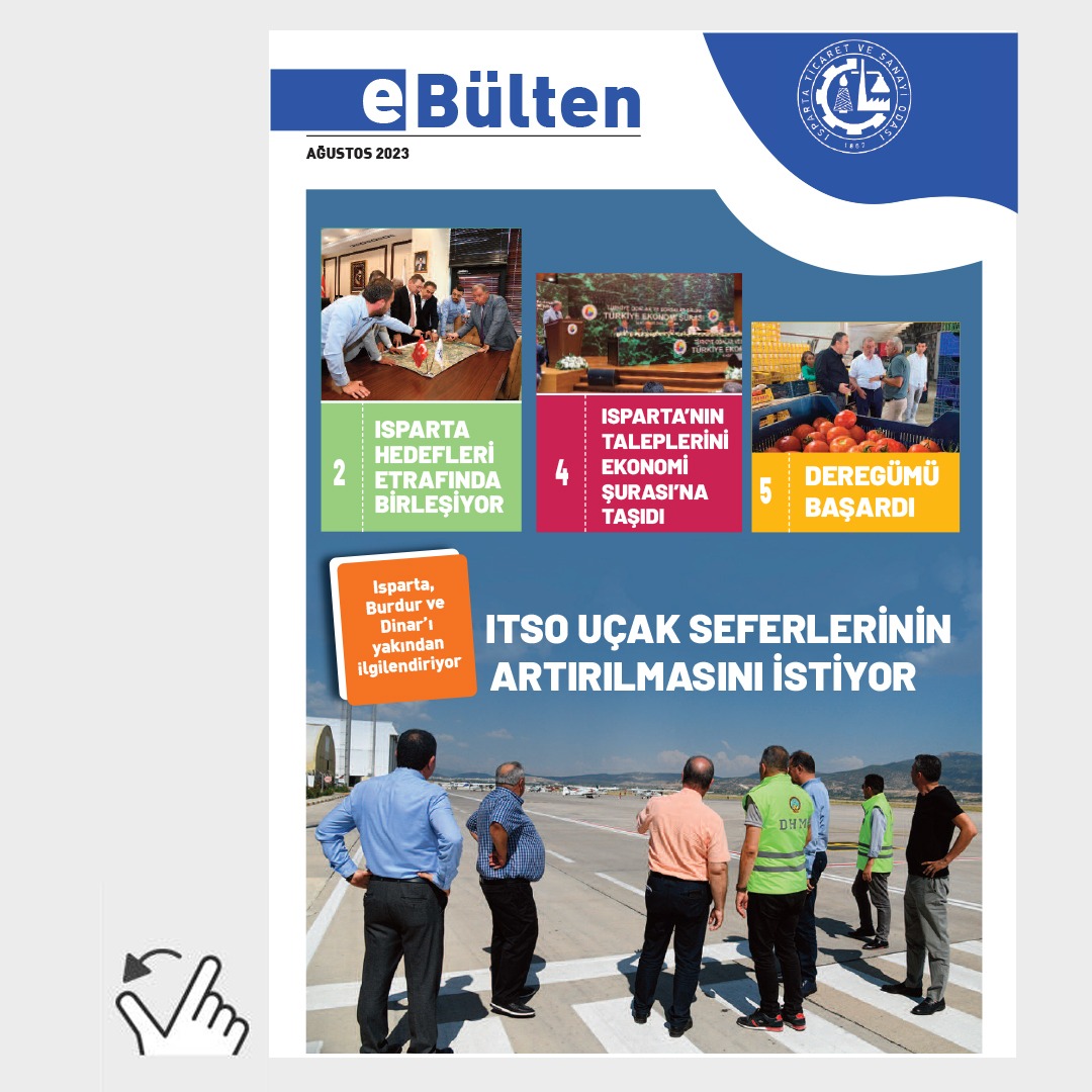 Isparta Ticaret ve Sanayi Odamızın yönetim faaliyetlerinin yer aldığı Ağustos ayı e-bültenimiz yayınlandı.
Keyifli okumalar.

Ağustos sayısı için tıklayın: bit.ly/489Tk9F

#ıspartaticaretvesanayiodası #ebülten #ağustos