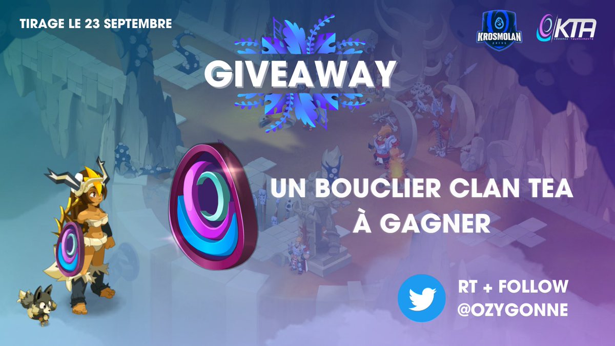 Ozygonne's tweet image. À l’occasion de la Krosmolan 2023 à l’@espotparis le 23/09. Je vous fais gagner aujourd’hui un bouclier Clan Téa ! 

Pour participer rien de plus simple 
🔁 RT ce tweet 
⏭️ Follow @Ozygonne 

Prenez vos places pour la Krosmolan sur shop.espot.fr/fr/evenements/…

Tirage au sort le 23/09