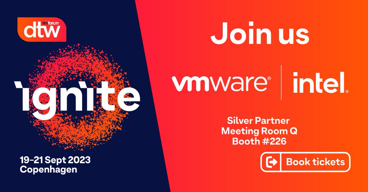 Join us at #DTW23 Ignite in Copenhagen, September 19-21, as we explore the groundbreaking transformation enabled by #AI. Book a meeting with one of our experts and ask us how @VMware supports the world's largest #ORAN deployment: bit.ly/3PebVc6