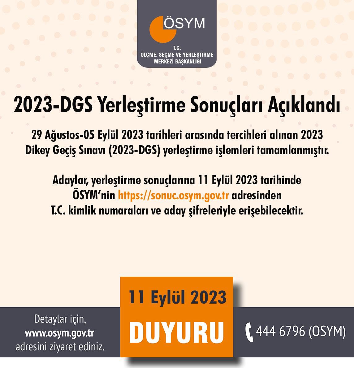 OSYMbaskanligi's tweet photo. 2023-DGS Yerleştirme Sonuçları Açıklandı

https://t.co/qdMN5lqVZT https://t.co/PX1nCbpxYO