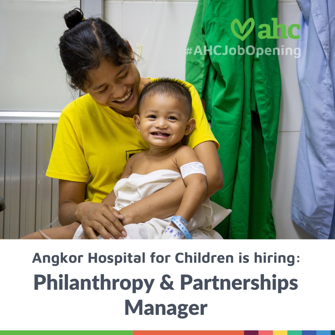 AHC is hiring an exciting new role. Join AHC’s fundraising team as our new Philanthropy & Partnerships Manager! Please read the full job description here: angkorhospital.org/jobs/philanthr… #មន្ទីរពេទ្យកុមារអង្គរ #AHC #JobOpportunity