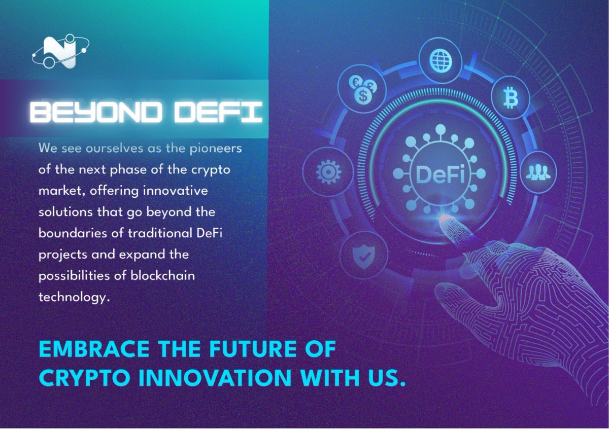 NovaLinkLab's tweet photo. We're leading the way in the crypto world, with solutions that reach far beyond DeFi. We're taking blockchain to new heights. ππ°
Come join our journey! π
#CryptoInnovation #BeyondDeFi #JoinUs #NovaLink https://t.co/EasTzJTvEI