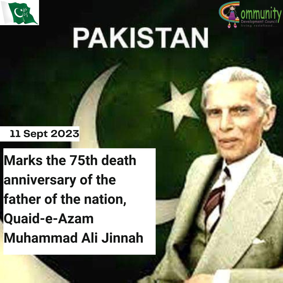 cdc_pk's tweet photo. 11th Sept 2023:
The 75th death anniversary of the father of the nation, Quaid-e-Azam Muhammad Ali Jinnah is being observed today (Monday) with due solemnity.
Please recite fatiha for the greatest leader. 🇵🇰 #Quaid_e_Azam https://t.co/aznYrwKDUa