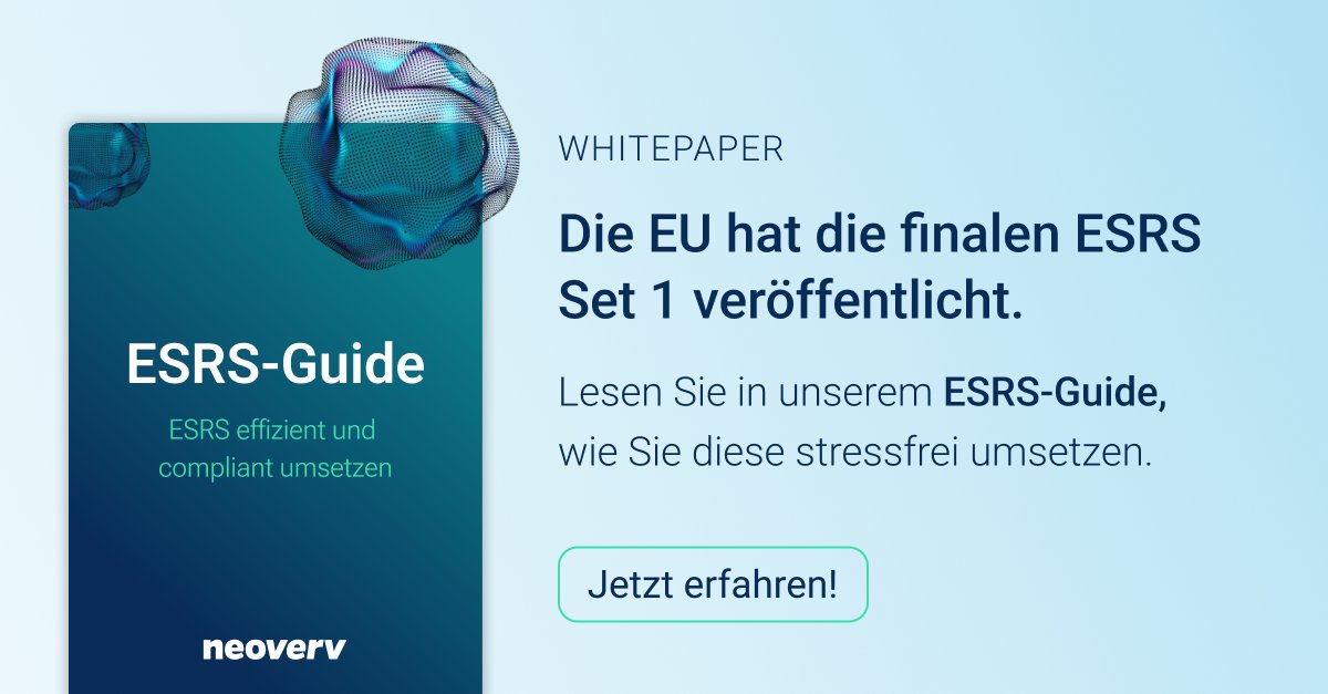 neoverv's tweet photo. 🚨 Ab dem 01.01.2024: EU verlangt von großen Unternehmen die Offenlegung von 1400+ #ESG-Datenpunkten. Unser #ESRS-Guide hilft Ihnen, diese Anforderungen effizient und compliant zu erfüllen.

Hier geht es zum Download:  https://t.co/LJOnduZWfC https://t.co/zYKYU81sxe