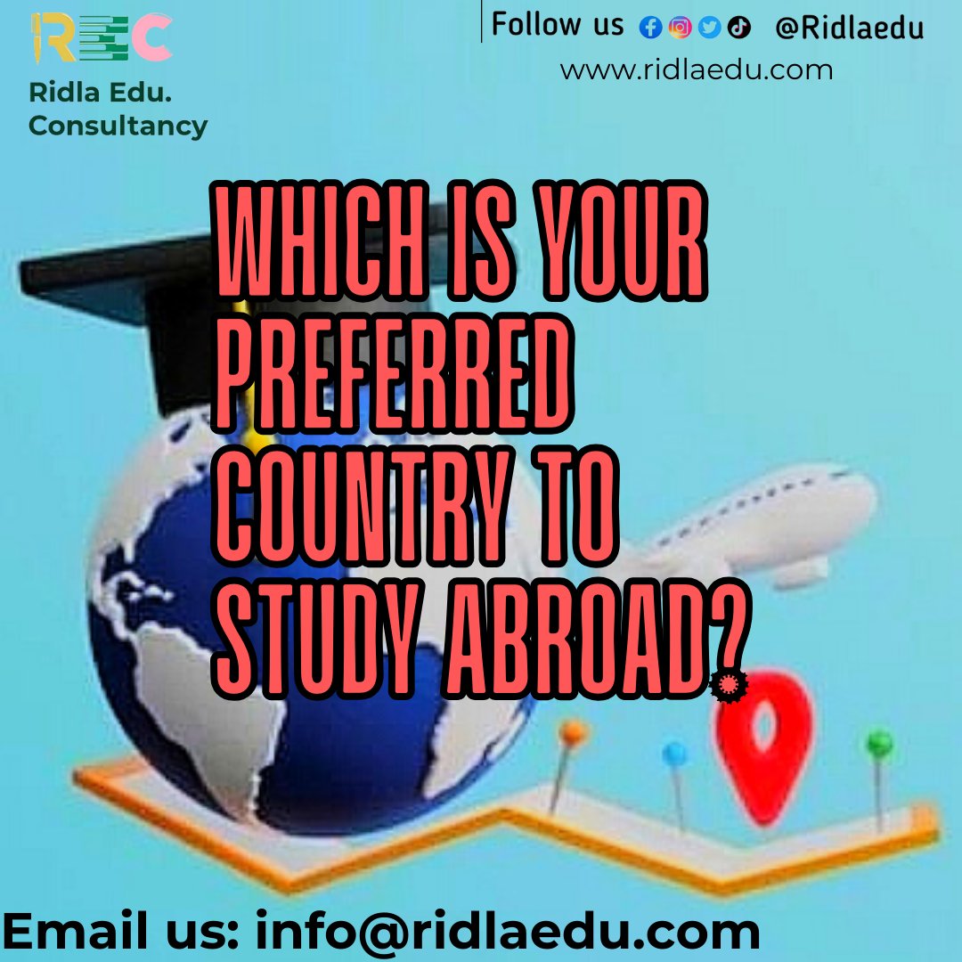 RidlaEdu's tweet photo. 🌍✈️ Planning to study abroad? Share your top pick! 📚🎓 Whether it's the rich history of Europe, the vibrant culture of Asia, or the scenic landscapes of Australia, let's hear your dream study destination! #StudyAbroad #EducationGoals #getprofessionalhelp 🌏📖 https://t.co/j5yKKFR7xH