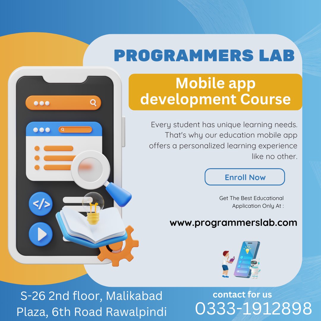 progra39834's tweet image. Mobile app Development course (Android &amp;amp; Ios) And Training Center In Rawalpindi Islamabad
#mobileappdevelopmentcourse #mobiledesigncourse