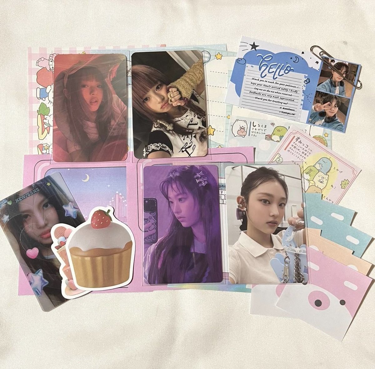 _heavenlyfics's tweet photo. 𖥻 ⋆ ˚｡⋆୨୧˚ happy mails ! 🌷💭
             - ', #thankyou_nai ꒱ ↷

— my hanni and haerin pcs came home safely! tysm po uli for letting me adopt them^^ I love the packaging as well and i really appreciate the amount of freebies you gave me :'> 'til our next transaction po! https://t.co/t7VmAIa4nx