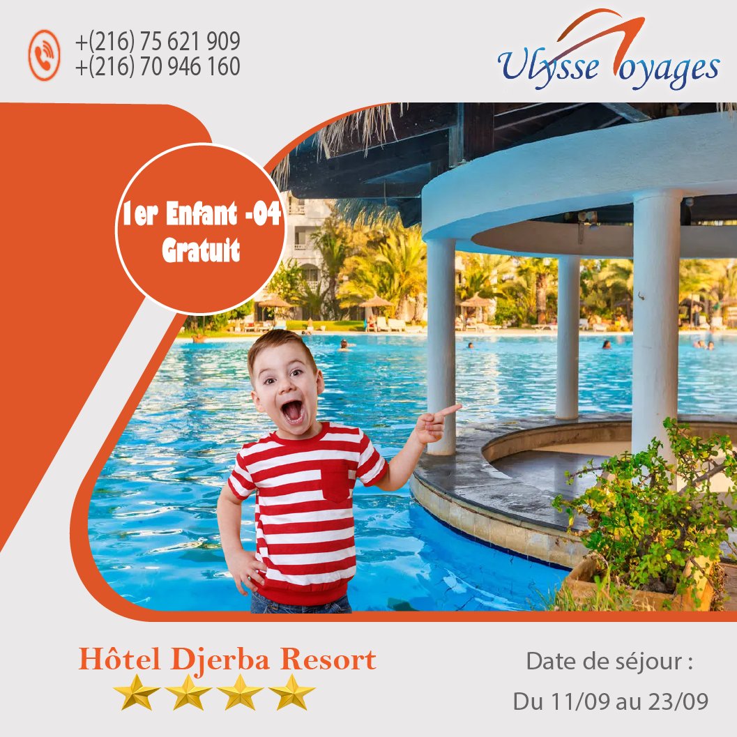 ulysse_tours's tweet photo. ⭐⭐#Hôtel_Djerba_Resort⭐⭐

👉:Agence Djerba: (+216) 75 621 909
(+216) 95 994 056
(+216) 95 994 058 (+216) 93 179 000
📧contact@ulysse-tours.com
����:Agence Tunis: (+216) 70 946 160 
#djerba #sousse #tunis #hammamet #touzeur #sfax 
#tataouine #resort #UlysseVoyage #hotel 🌊 https://t.co/XttVKyRzVL