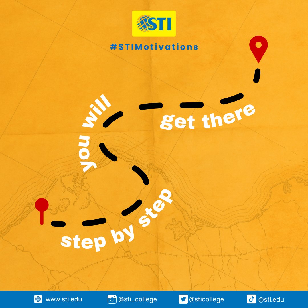 sticollege's tweet photo. Embrace each step of your journey, even if it's slow and steady. Keep going because soon it will lead you to your destination. πͺπ #STIMotivations #MadeToBeMore #MondayMotivations https://t.co/eUPTVhmwwh