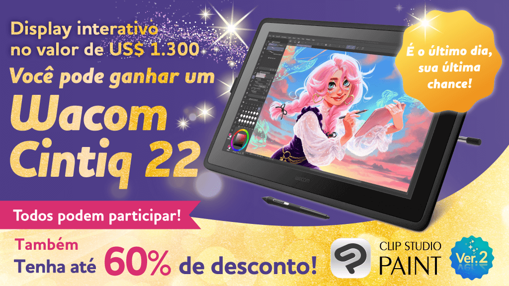 clipstudiopaint's tweet image. No último dia sortearemos um display interativo Wacom Cintiq 22 no valor de US$ 1.300! Siga-nos e republique este post para participar. E até 60% de desconto no CLIP STUDIO PAINT na liquidação limitada! Só até 12/set às 5:00 (BRT). Veja mais em: clipstudio.net/promotion/give…