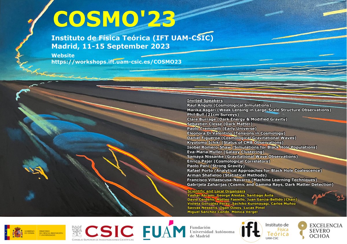 🤩It's official! #Cosmo23 Workshop is starting at the IFT!

🔴The first plenary session is streaming live here:
youtube.com/live/V3e-cW1dM…

🗓️You can check out the program here:
workshops.ift.uam-csic.es/COSMO23/program