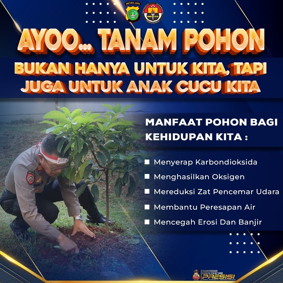 CisaukHumas's tweet photo. *AYO TANAM POHON*

Bukan hanya untuk kita, Tapi Juga untuk anak cucu kita
Senin 11/09/23

#poldametrojaya
#kapolrestangerangselatan
#faisalfebrianto
#humasrestangsel https://t.co/tuqpAGP18O