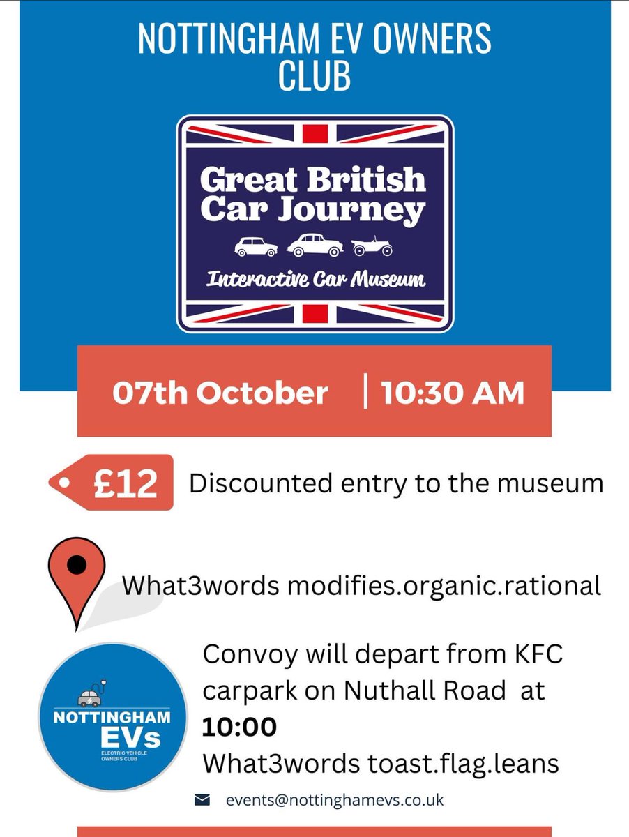 Next meet up at the Great British Car Journey on the 7th October! There is a cafe on site but we need to pre book any food. Contact me for the menu.