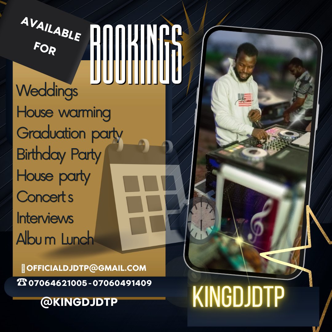 oba_thedj's tweet photo. Happy New Week Fams ❤️
Keep your Bookings coming in for your Ember Celebration.... 
For Bookings Call management on +2347064621005
And follow on all social media @Kingdjdtp 
Available to travel✌️✌️
#noturusualdj
#kingdj
#premiumdj
#classicdj
#abuja
#AbujaTwitterCommunity https://t.co/VYuzA3i9Ht