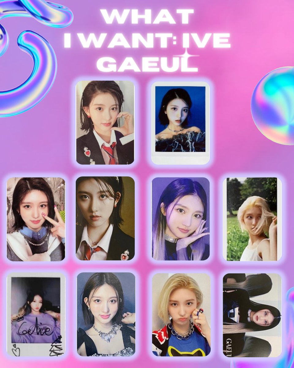 hoonwonki_com's tweet photo. -ˏˋ 📂  #wishlistPYK  ˎˊ-

🛒WTB IVE GAEUL PCs 

— super flexi budget but no to op
— sets are ok as long as the other pcs in the wl are included
— ONHAND ONLY! 
— preferred 2-3 sellers 
— dm or reply if you have

please help rt😚 https://t.co/y1fk5DCWA2