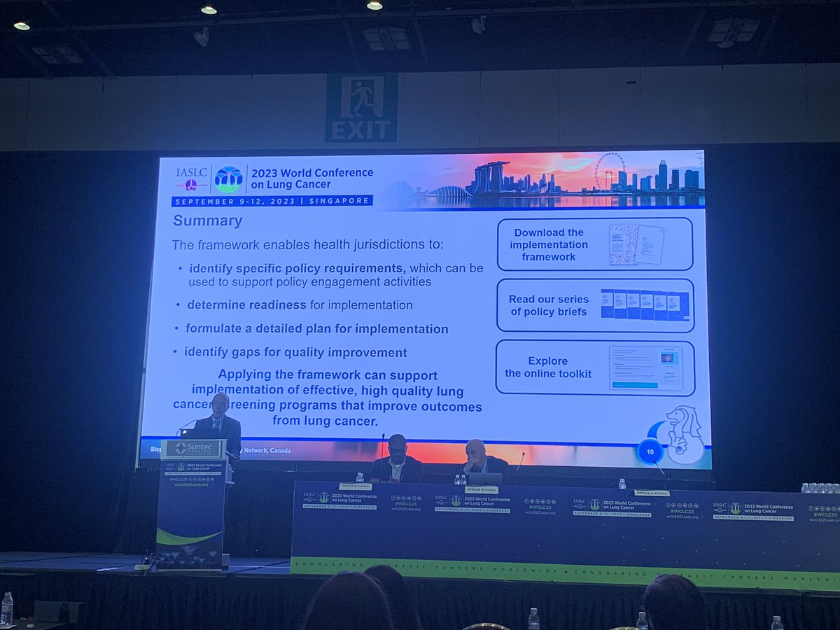 LungPolicy's tweet photo. Today at #WCLC23 Network member Prof. Stephen Lam presented our #implementationframework and how it can be used to help plan for implementation of LDCT screening programmes for lung cancer - providing a robust assessment for how ready a health system is, to guide decision-making. https://t.co/SuByTD6qau