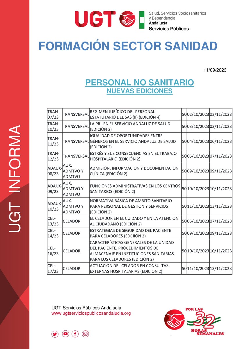 Ugt_A_Sanidad's tweet photo. 🔴 𝗙𝗼𝗿𝗺𝗮𝗰𝗶𝗼́𝗻: 𝗻𝘂𝗲𝘃𝗮𝘀 𝗲𝗱𝗶𝗰𝗶𝗼𝗻𝗲𝘀 para personal no sanitario ✍👩🏫
@UGT_SPANDALUCIA @UGT_Andalucia @UGT_SP
#ugtsanidadandalucia #formacion #nuevasediciones #personalnosanitario https://t.co/NzDz3fcdRs