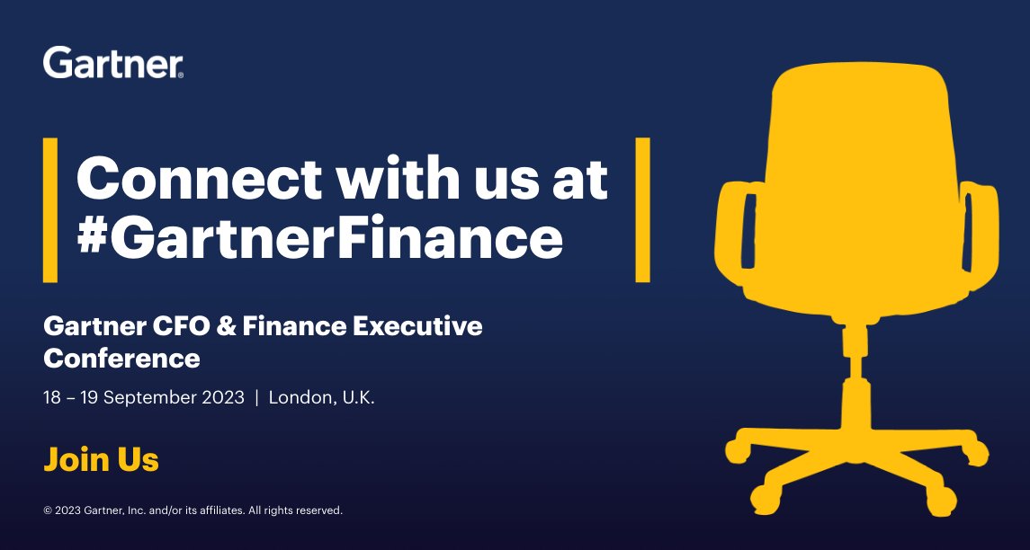 📢 ¡Qué emoción! ¡Estamos encantados de exponer en la prestigiosa Gartner CFO & Finance Executive Conference 2023 en Londres! 🌟 Únete a nosotros en la reunión más importante de CFOs y líderes financieros de todo el mundo. #GartnerFinance  Más info ➡️ gartner.com/en/conferences…
