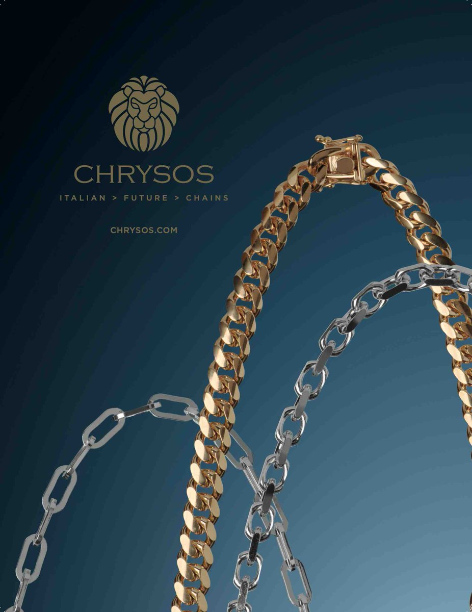 18Karati's tweet photo. Buona giornata con #CHRYSOS SpA: design italiano, tecnologia e qualità dal 1987. Storico produttore di #catene e #gioielli in oro e argento, Chrysos unisce lo stile e l'eleganza ad un design italiano unico al mondo. 
_
#18karati #jewellery #jewels #jewelry #oreficeria #chains https://t.co/UXljIuli69